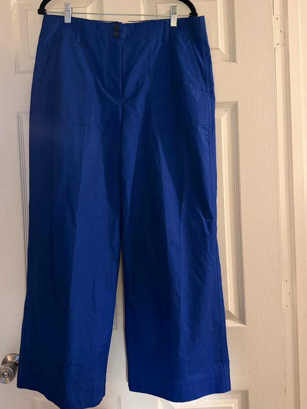 J. Crew Collection Wide-Leg Pants in Cobalt Blue